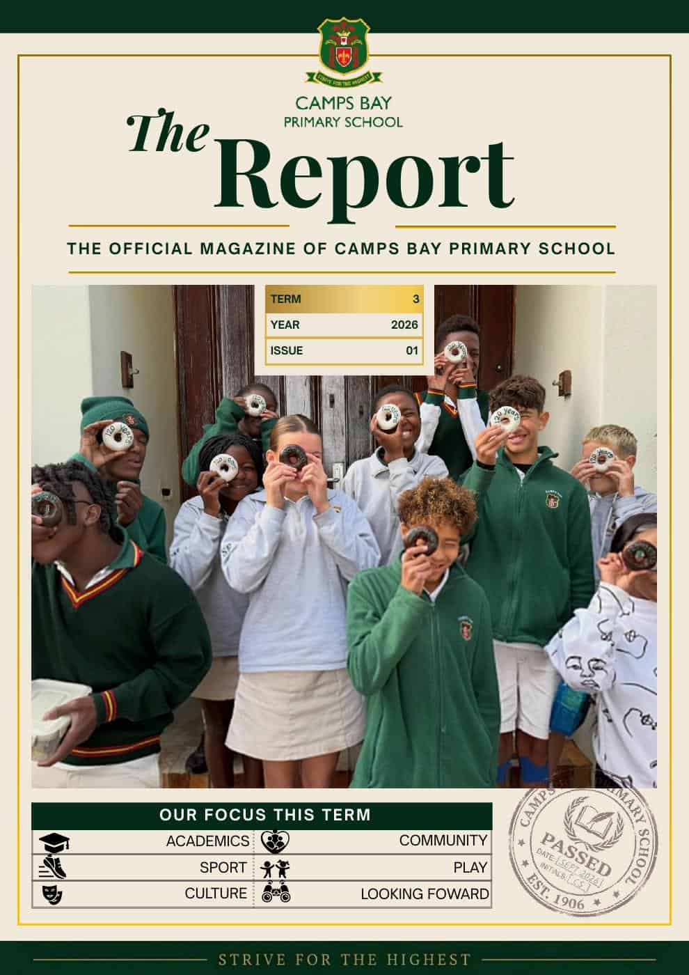 Cover of The Report, the Camps Bay Primary School magazine, Term 3 2026